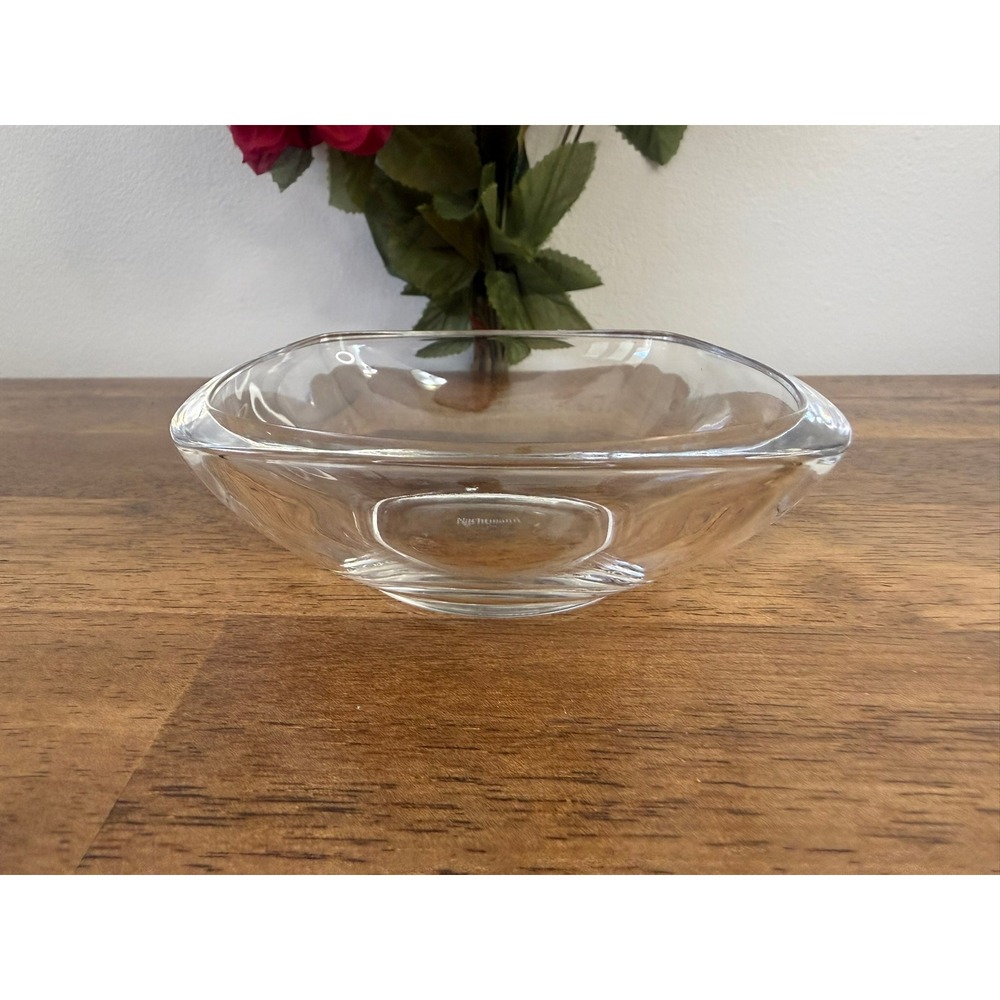 Nachtmann Clear Crystal Square‎ Sauce Bowl Dessert Dish German Crystal Decor